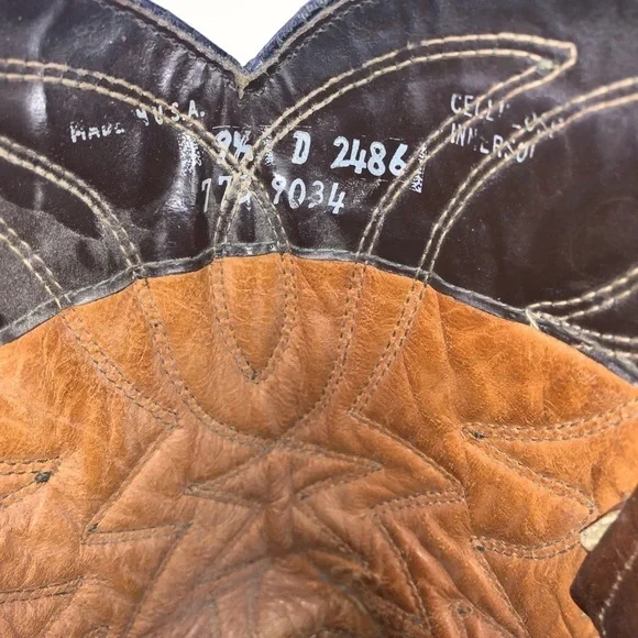 Vintage Durango Brown Leather Cowboy Western Boots Size 9.5 - Picture 9 of 10